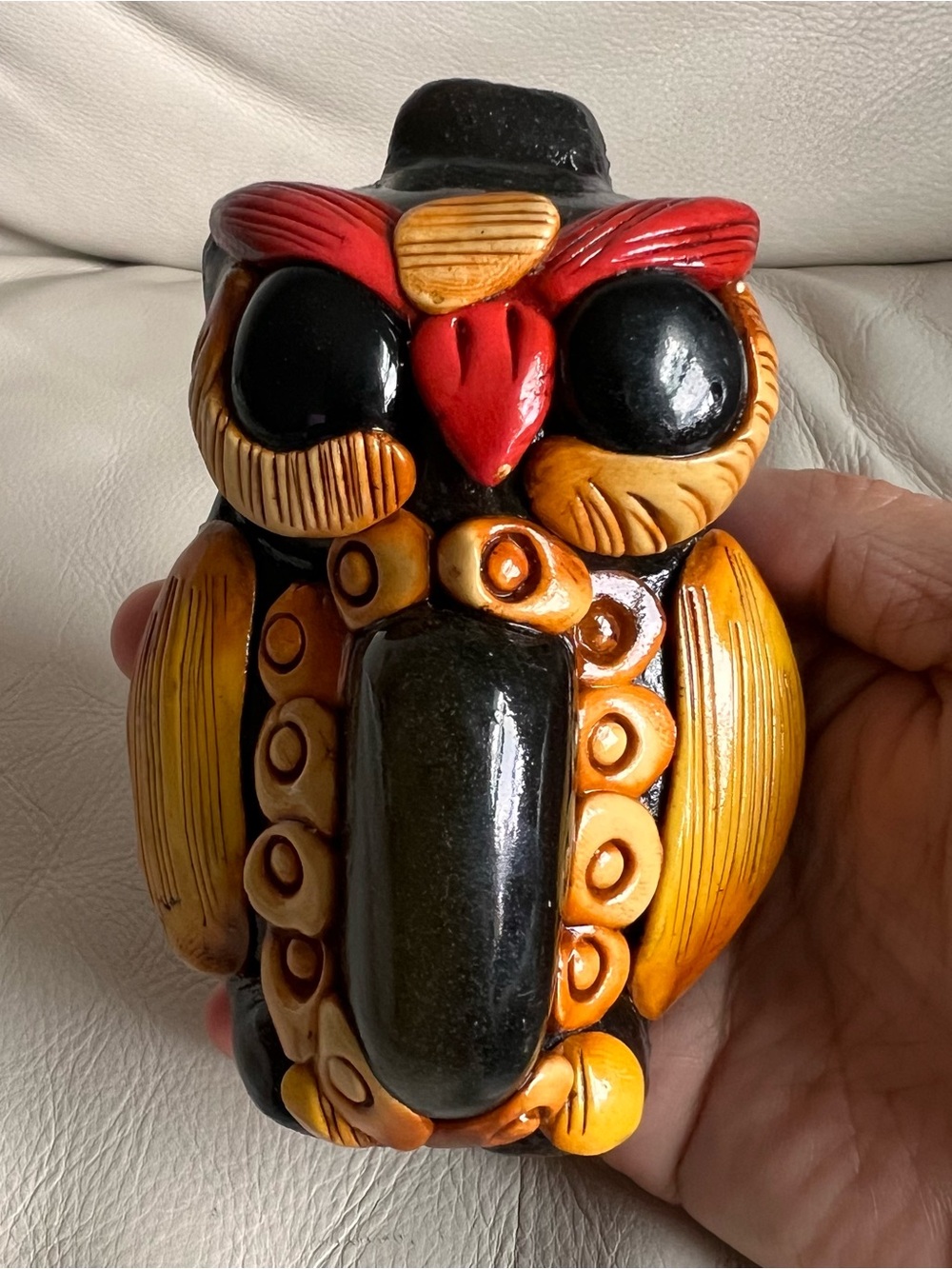 Decorative Ceramic Clay Owl Figurine Whistle Owl Sound Aztec Style